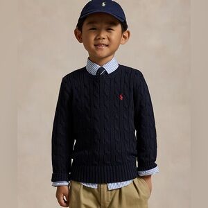Ralph Lauren Kids Navy Cable Knit Sweater